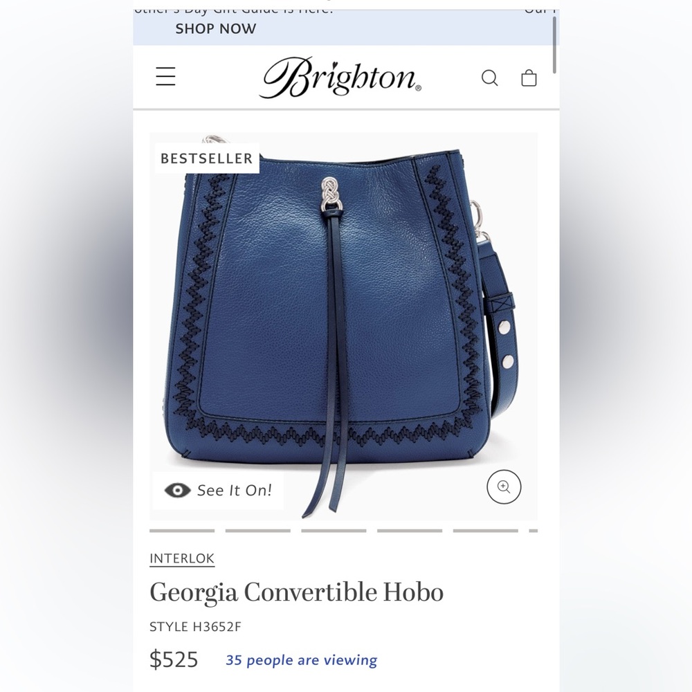 Georgia - Blue leather bag